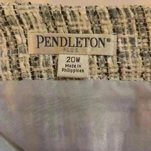 Pendleton Womens Plus Tweed Midi Straight Skirt Blue Gray Size 20W - Picture 7 of 9